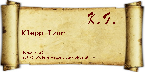 Klepp Izor névjegykártya